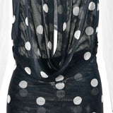 Polka Dot Sleeveless Dress with Ruffled Hem image 2