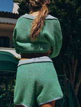 Casual Striped Knit Lounge Set image 3