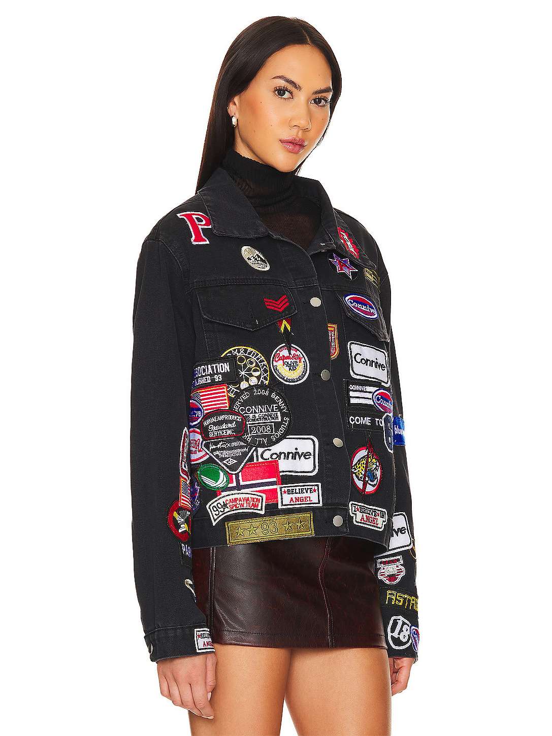 Embroidered Patch Denim Jacket image 2