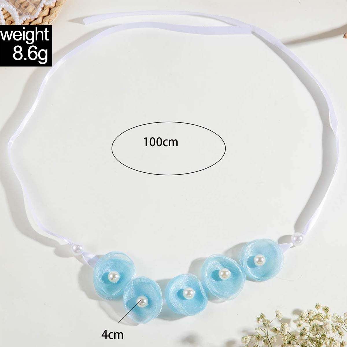 Floral Necklace with Pearl Accents image 5