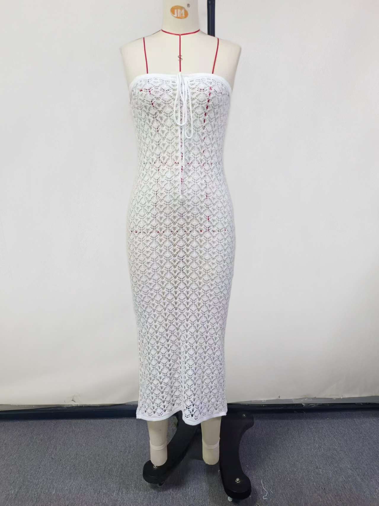 Strapless Crochet Midi Dress image 3