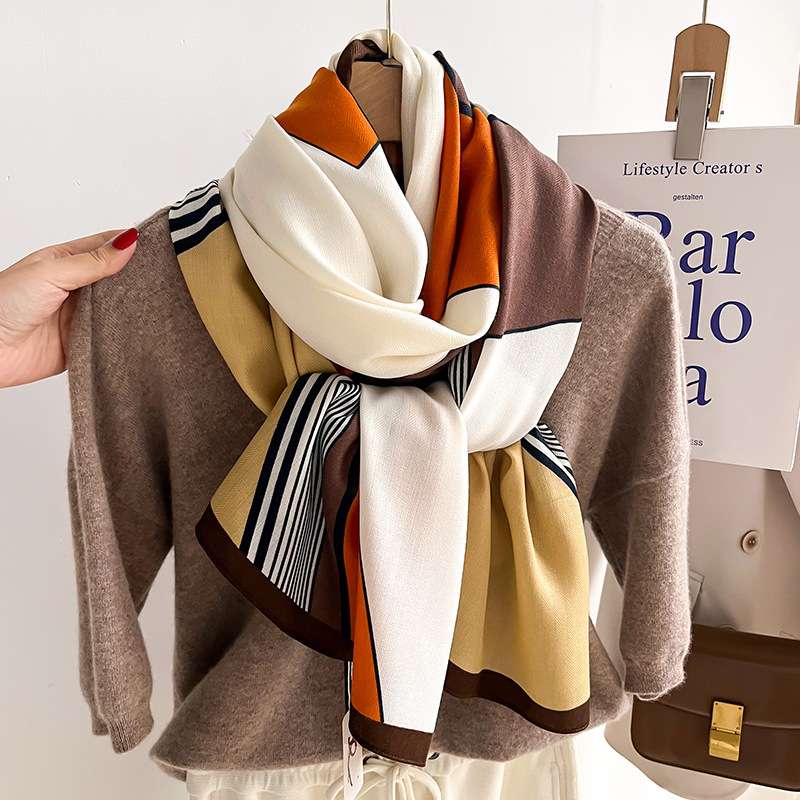 Color-Block Comfortable Luxury Scarf image 6