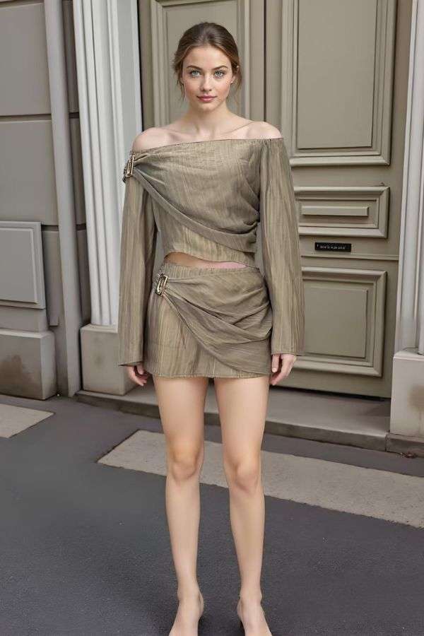 Stylish Asymmetrical Two-Piece Set image 1