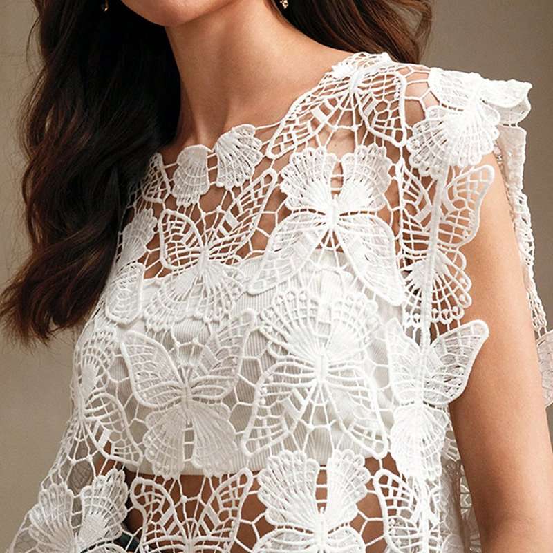 Butterfly Lace Crochet Top image 5
