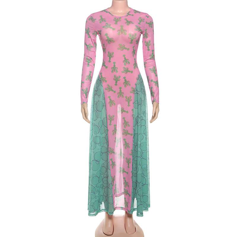 Vibrant Cactus Print Maxi Dress image 4