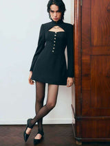 Hollowed-out Button-down Slim-fit Mini Dress image 3