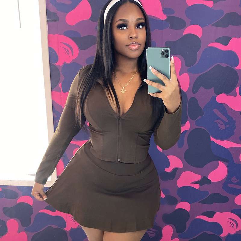 Zip-Up Top with Flared Skirt image 3