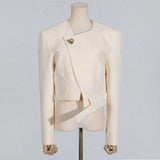 Cropped Collarless Blazer - M, Off-White image