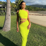 One-Shoulder Cutout Maxi Dress image 1