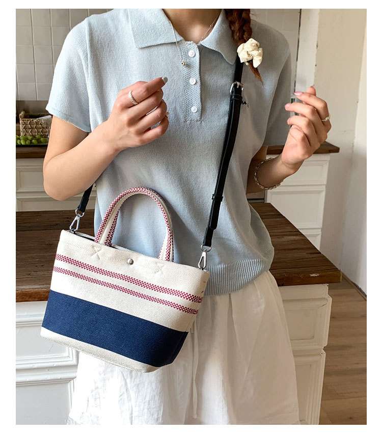 Casual Tote Bag with Stripes image 0