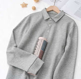 Long Sleeve Polo Shirt for Men - XL, Light Grey image