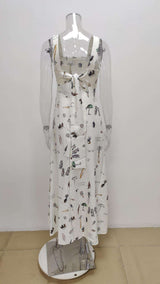Cute Print Sleevless Maxi Dress image 4