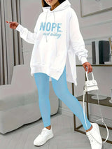 Casual Two-piece Set Kangaroo Pocket - L, Sky Blue image