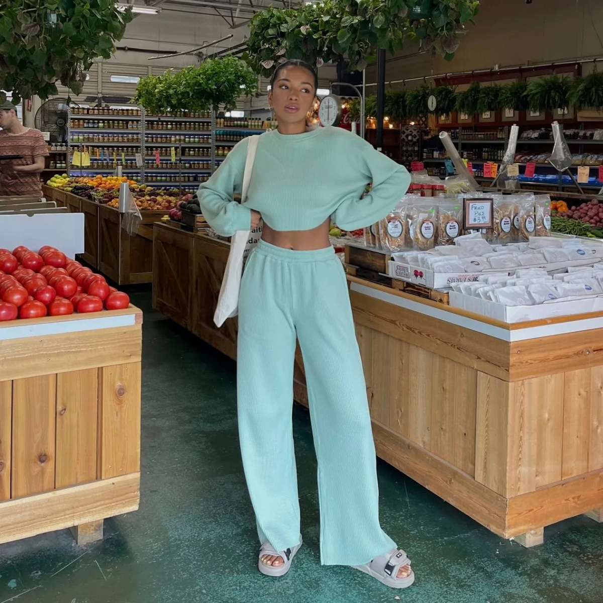 Casual Long Sleeve Sport Tracksuit - S, Mint Blue image