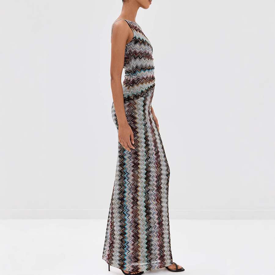 Zigzag Pattern Sleeveless Dress image 4
