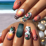 Floral and Sunset Nail Art Set image 0