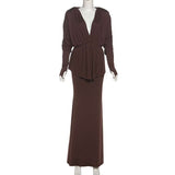 Deep V-Neck Top and Maxi skirt image 8