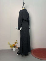Pinstripe Two-Piece Set with Oversized Shirt and Fitted Skirt image 5