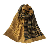 Classic Plaid Winter Scarf  Warm Soft Chunky - Brown image