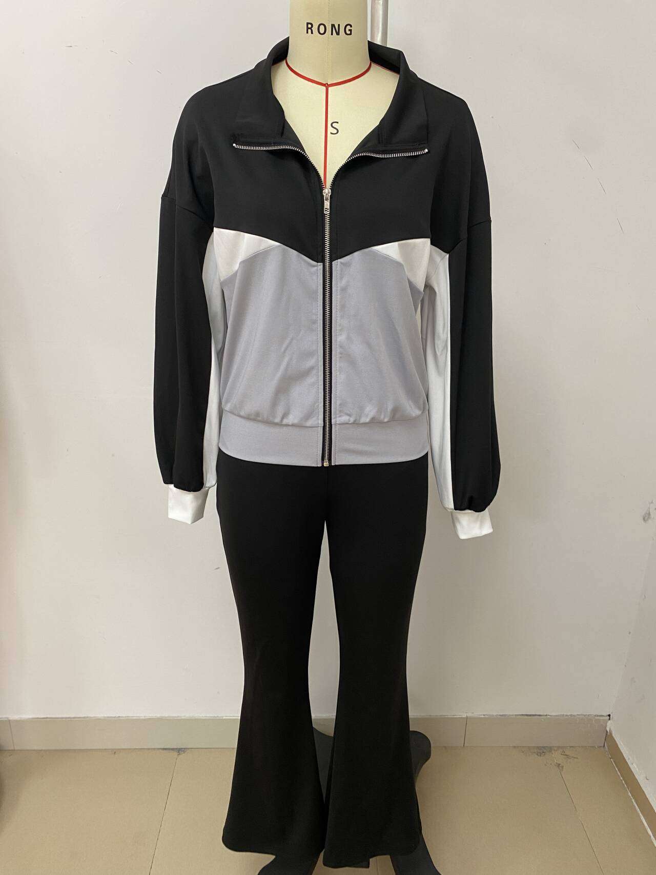 Colorblock Sweatshirt Fitted Pant Sets image 3