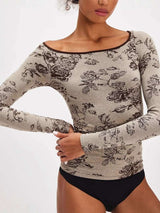 Off-Shoulder Floral Print Top image 2