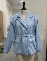 Belted Jacket with Pockets image 4