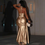 Metallic Tie-Front Maxi Dress image 5