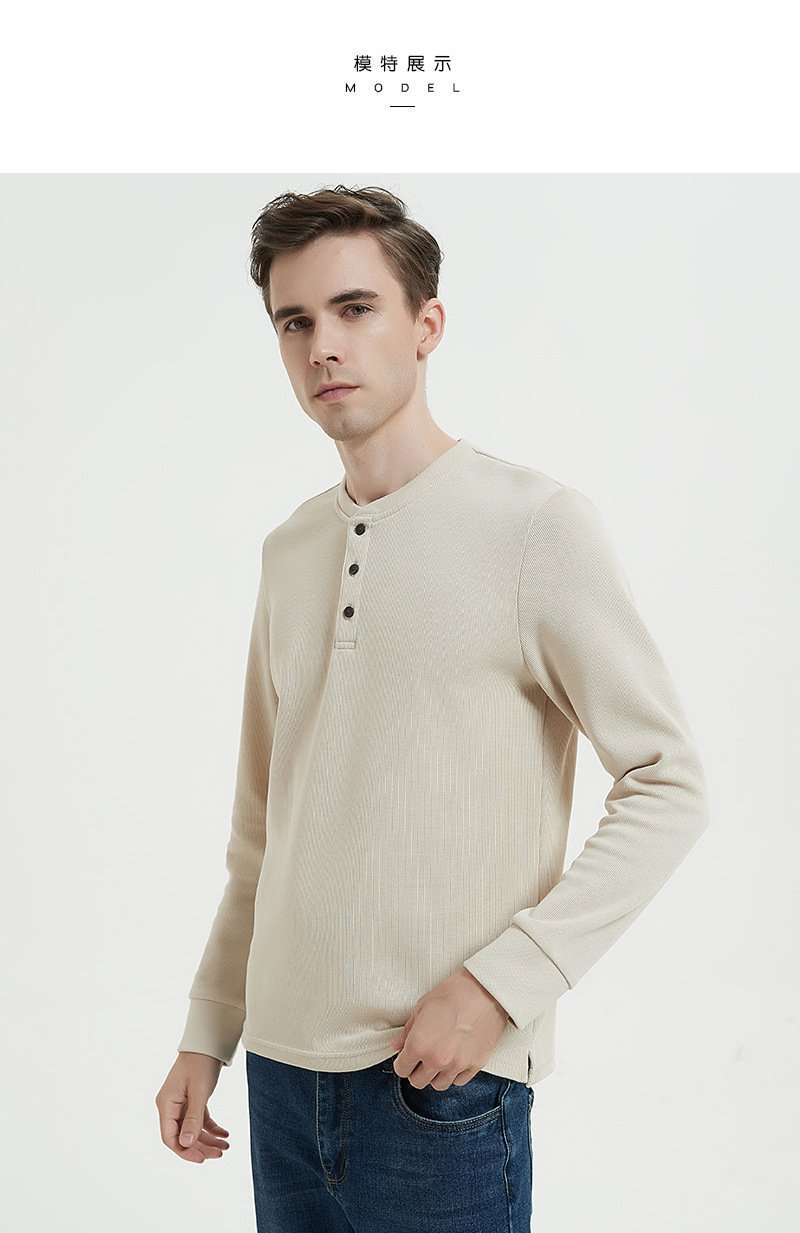 Henley Neck Cotton T-shirt image 3