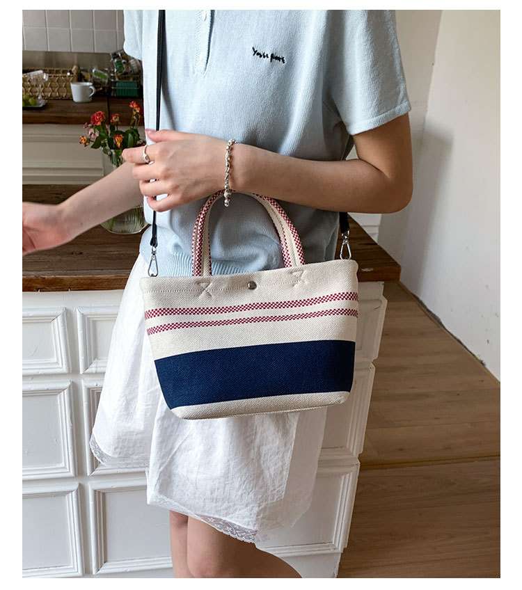 Casual Tote Bag with Stripes image 2