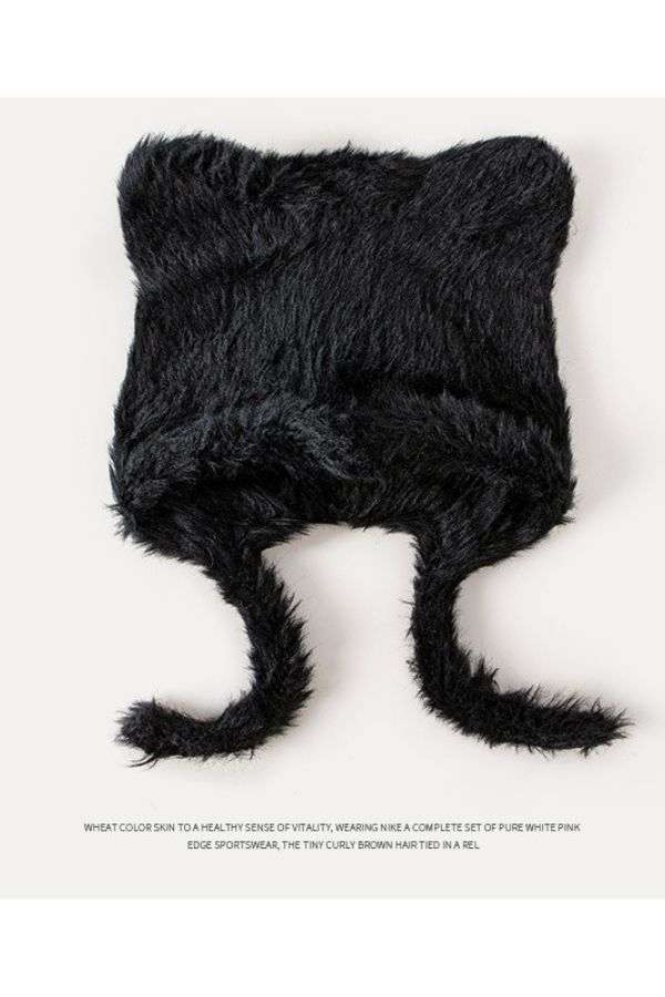 Cozy Faux Fur Snow Hat - Free Size, Black image