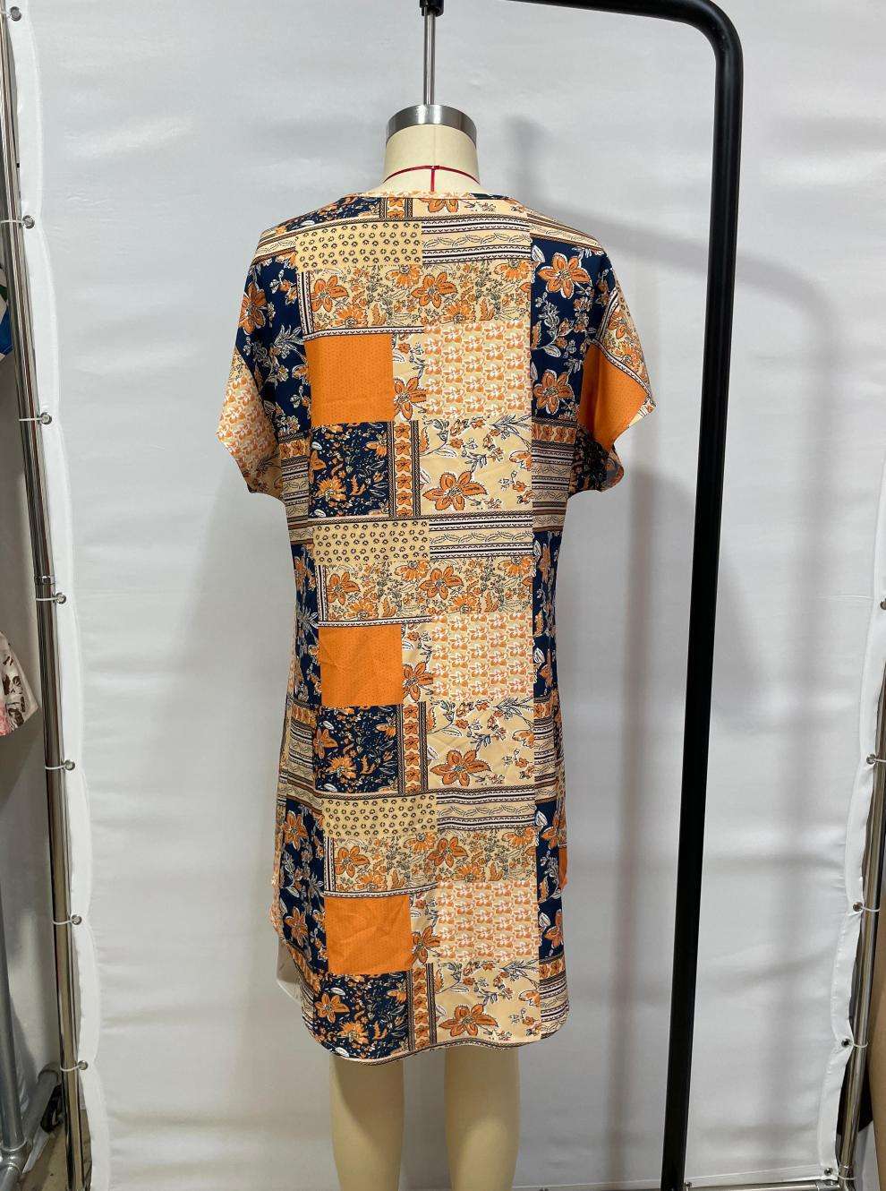 Bohemian Patchwork Floral Midi Dress image 3