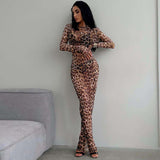 Leopard Print Mesh Party Club Dresses image 3
