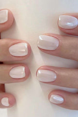 Glossy White Nail Art image 0