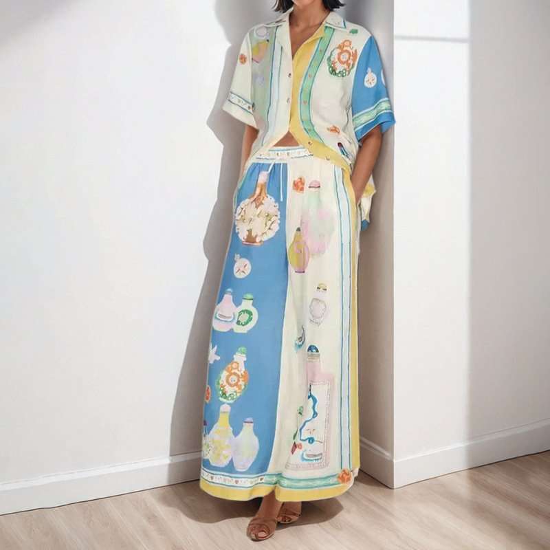 Artistic Print Two-Piece Lounge Set image 3