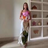 Artistic Floral-Print One-Shoulder Maxi Dress image 1