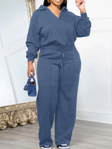 Polo Sweatshirt & Pants Set - S, Lapis Lazul Blue image