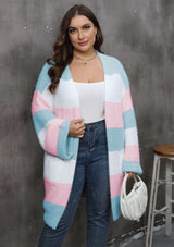 Cozy Cascade Colorblock Cardigan - XL, Blue image