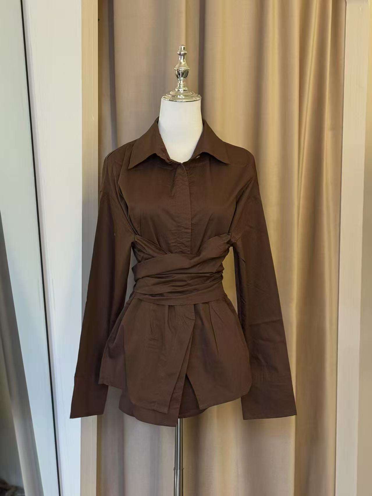 Button-Up Blouse with Peplum Detail image 6