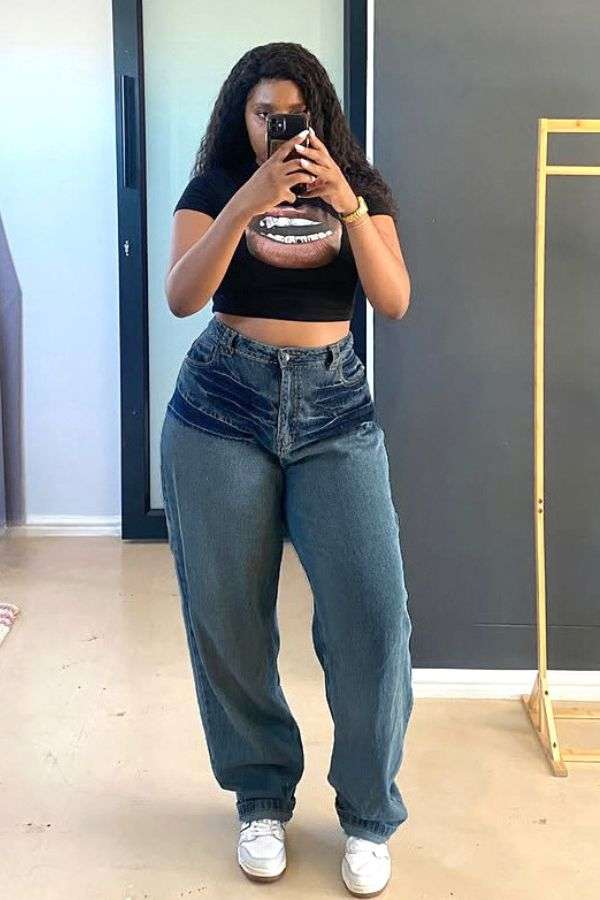 High-Waisted Wide-Leg Distressed Jeans image 0