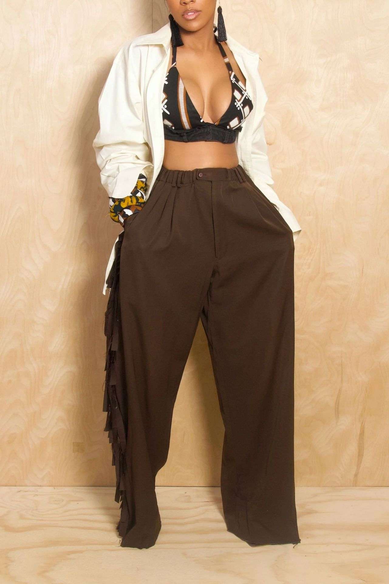 Relaxed Wide-Leg Trousers image 0