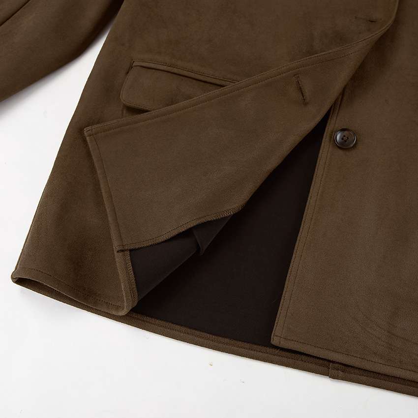 Oversized Faux Suede Button-Front Jacket image 6