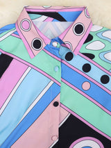 Printed Casual Long-sleeve Shirt and Maxi Skirt Set image 5