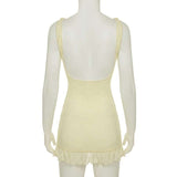 Elegant Lace Yellow Mini Dress image 4