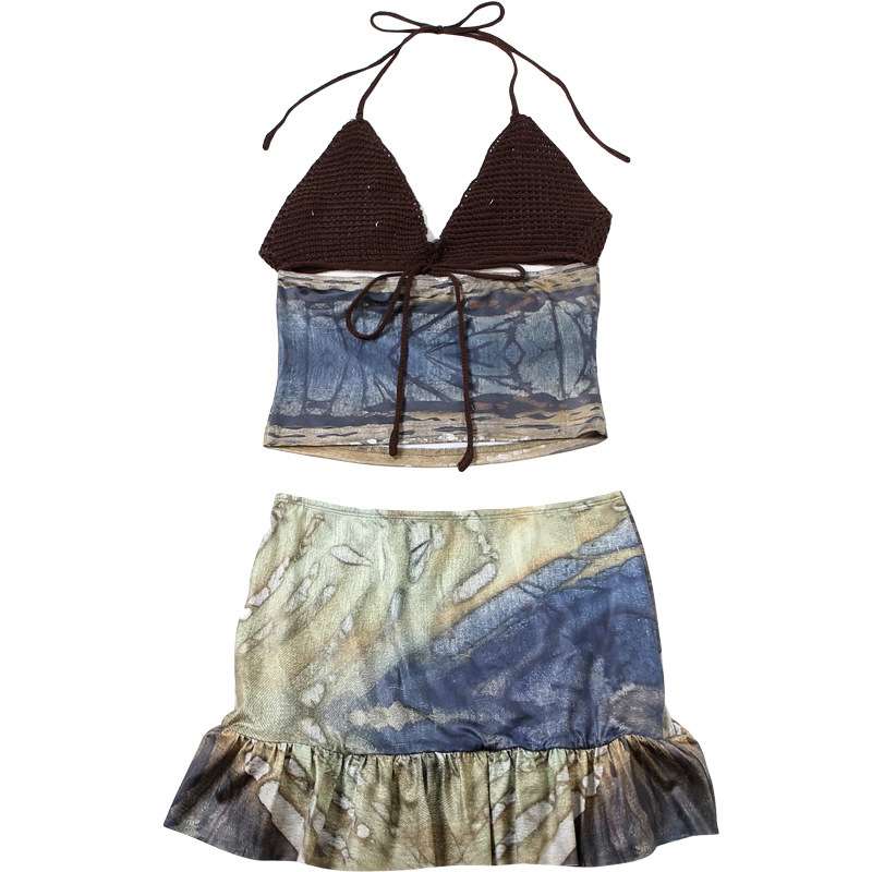 Tie-Dye Cropped Top & Ruffled Mini Skirt image 5