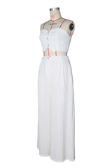 Strapless Crop Top & Wide-Leg Pants Set image 6