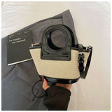 Pastel Woven Bucket Bag