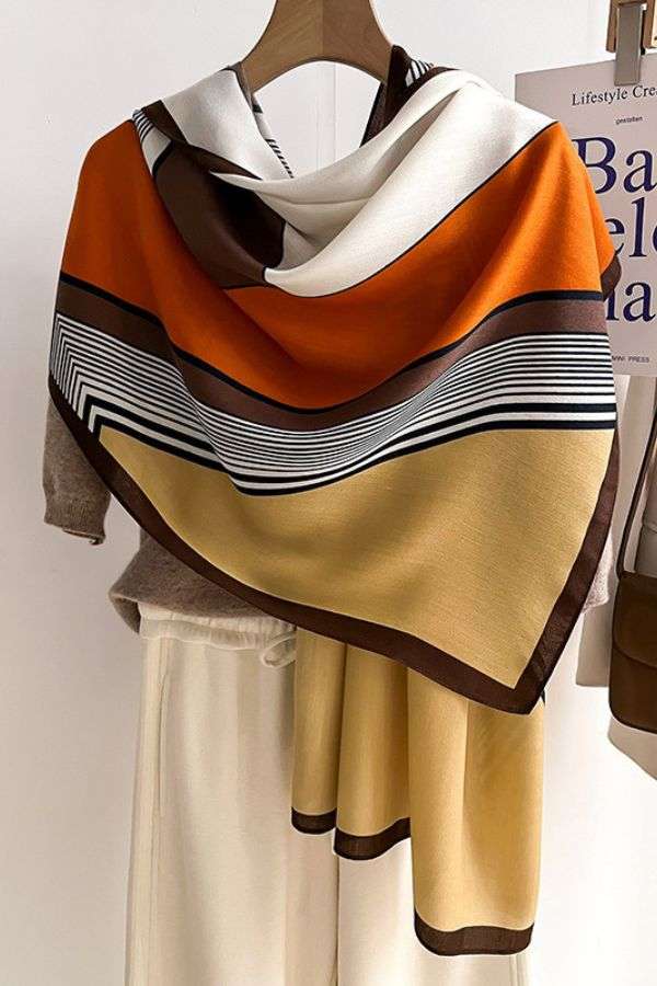 Color-Block Comfortable Luxury Scarf image 0