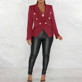 Casual Blazers Long Sleeve  Jacket - S, Red image