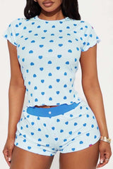 Heart-Print Ribbed Pajama Set image 8