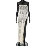 Elegant Crochet Cut-Out Side Slit Maxi Dress image 3